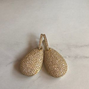 cz and gold tear drop earrings